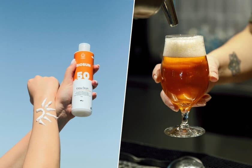 Lúpulo usado en la fabricación de cerveza, apilado como residuo, con luz solar filtrándose.