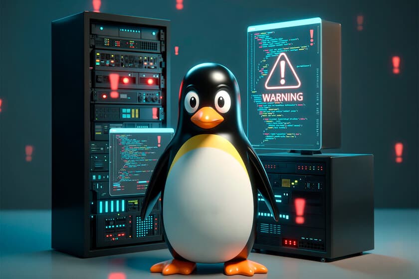 Pantalla de terminal con código de exploit y fondo rojo de alerta