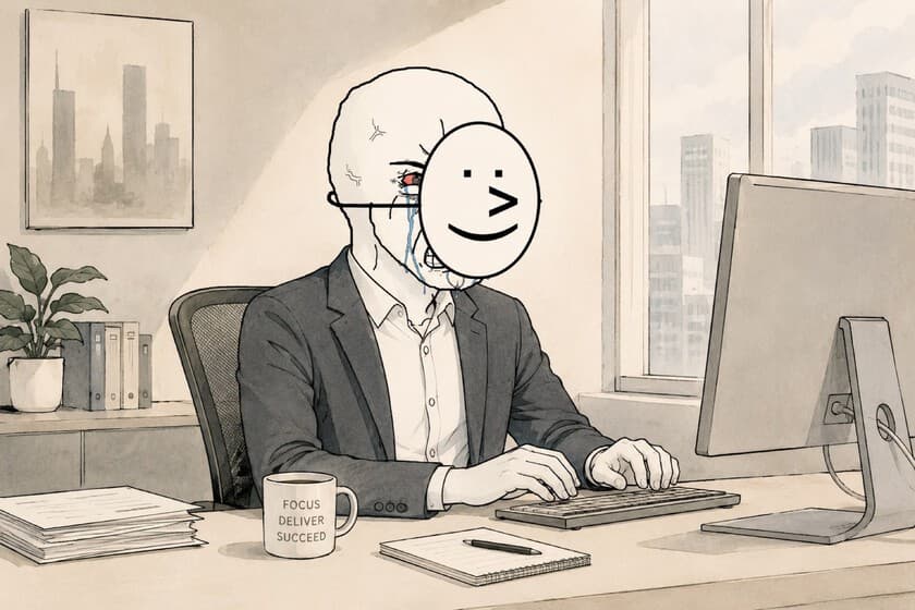 Ilustración de un rostro humano con líneas de datos y gráficos superpuestos, simbolizando vigilancia emocional por IA