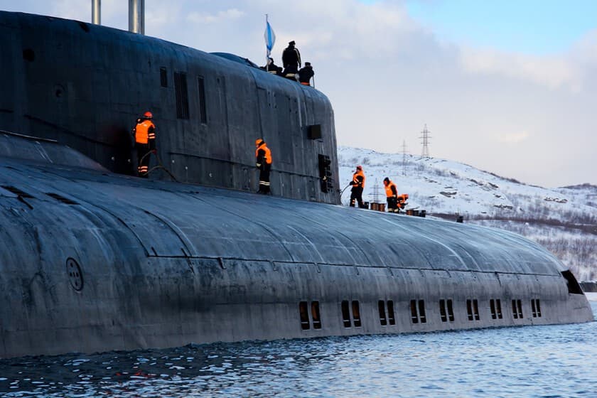 Imagen satelital del submarino nuclear ruso Khabarovsk en construcción en Severodvinsk