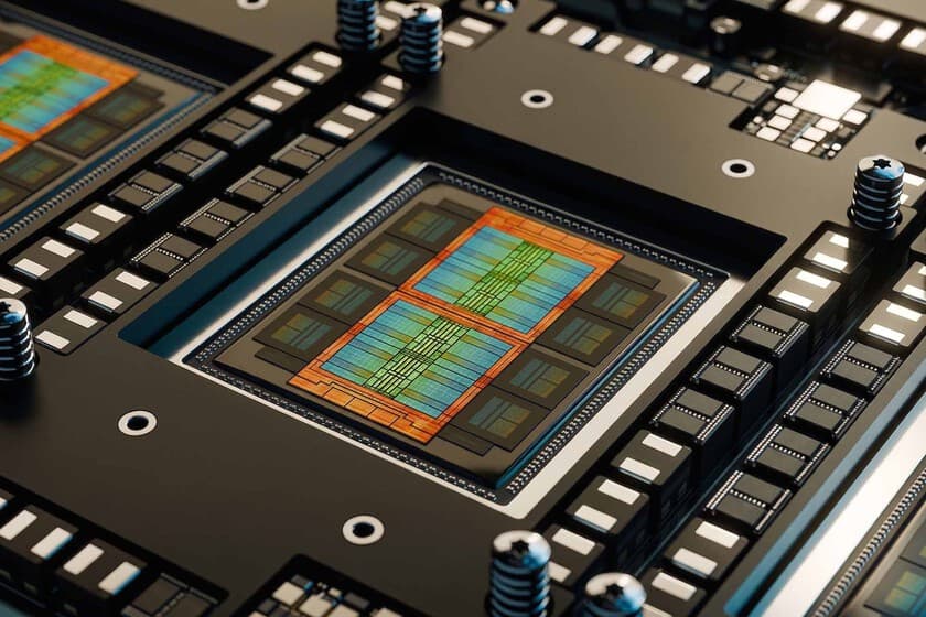 Microchip con banderas de Taiwán y Estados Unidos de fondo, simbolizando la ruptura en la cadena de suministro