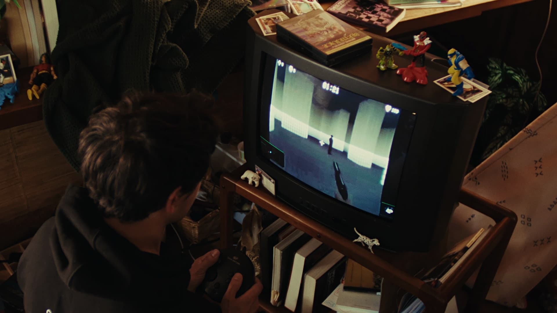 Captura de pantalla de múltiples agentes interactuando en un entorno 3D simulado por Agora-1