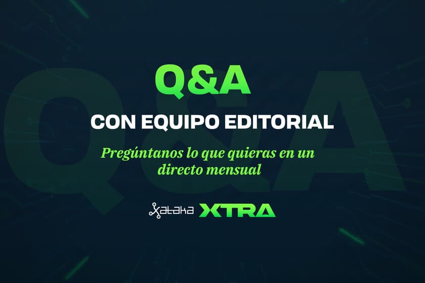 Captura de pantalla del anuncio del Q&A en vivo de Xataka para miembros Xtra, con fecha 28 de mayo y fondo azul corporat