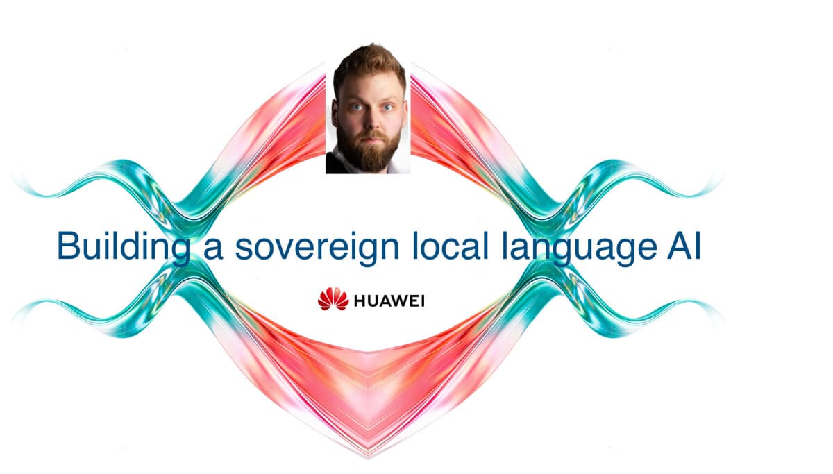 Centro de datos con servidores Huawei iluminados en azul