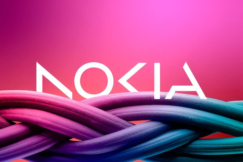 Gráfico de acciones de Nokia en ascenso con fondo tecnológico azul