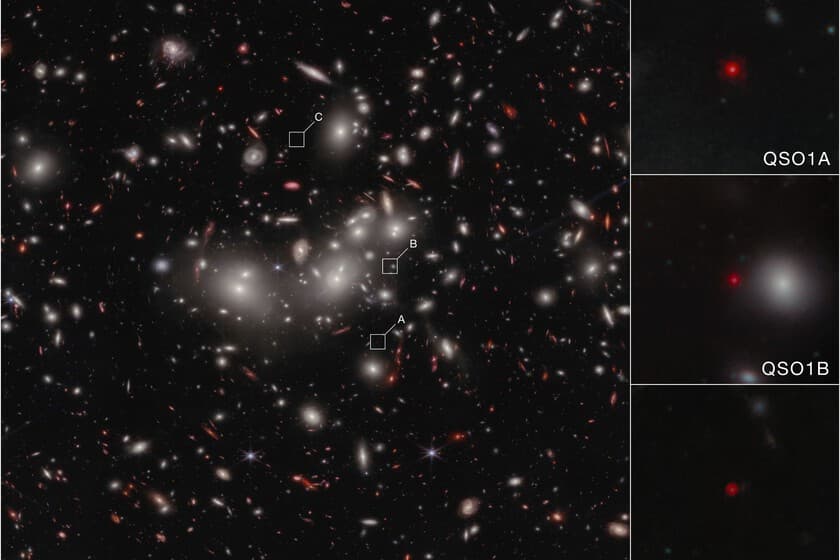 Imagen del telescopio espacial James Webb con fondo de galaxias lejanas