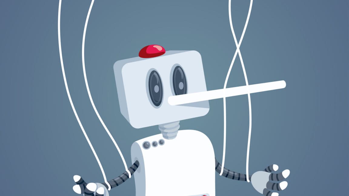 Ilustración de un cerebro digital con una señal de advertencia roja superpuesta