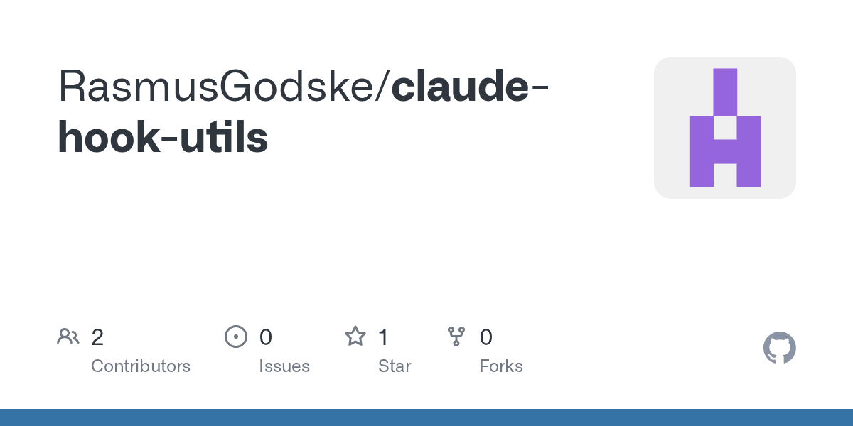 Captura de pantalla del repositorio GitHub de Claude Hook Utils con código Python