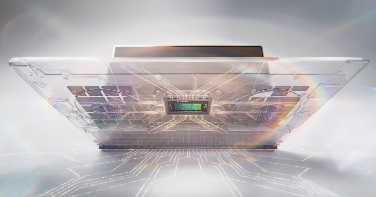 Fotografía de la tarjeta gráfica Nvidia RTX Spark con disipador de doble ventilador