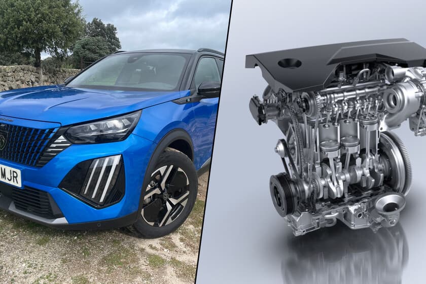 Motor Peugeot PureTech defectuoso y nuevo motor HYBRID 136 en un concesionario
