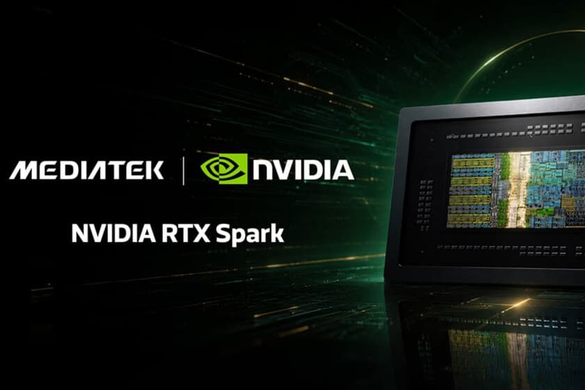 Portátil ultrafino con logotipo de Nvidia RTX Spark sobre fondo oscuro