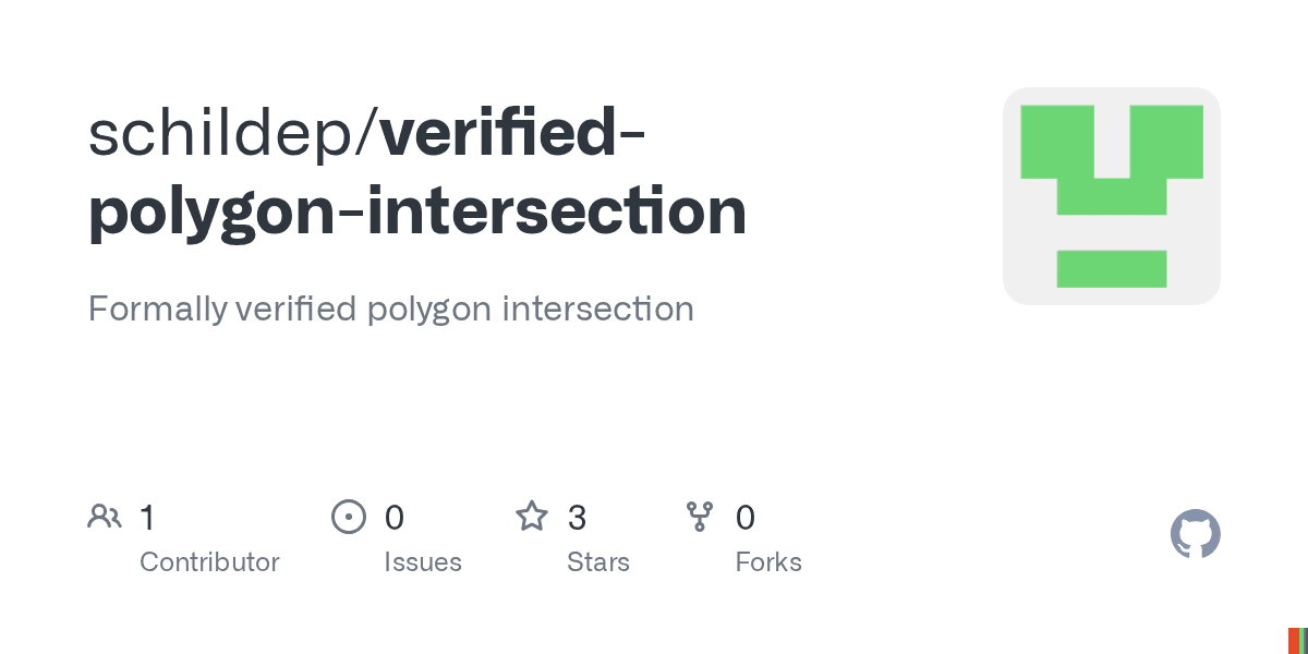 Representación abstracta de polígonos intersectándose con líneas de código y un sello de verificación formal