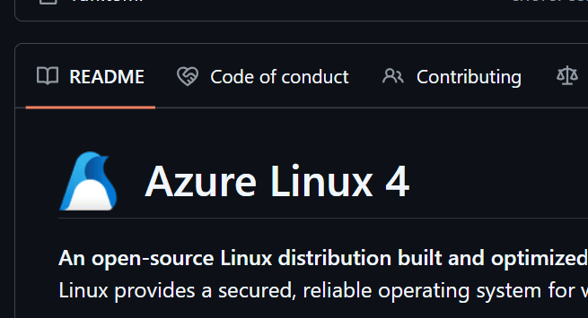 Captura de pantalla del terminal de Azure Linux 4.0 mostrando información del sistema