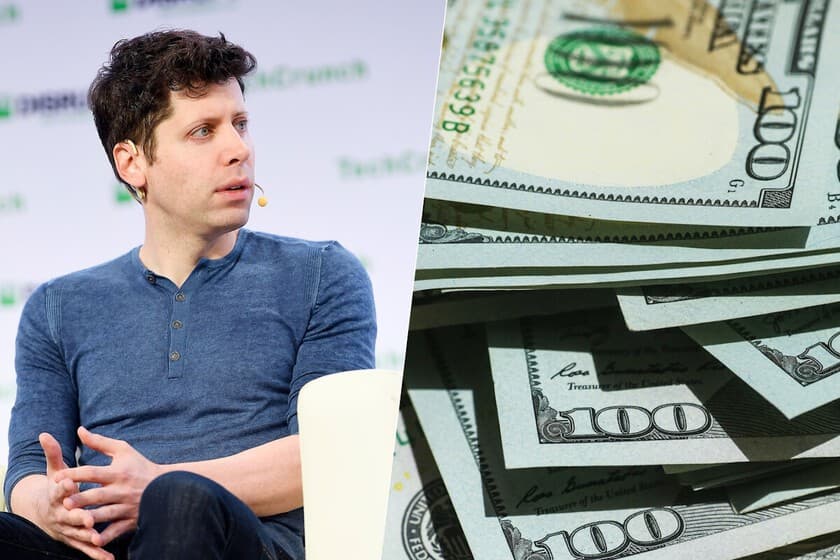 Sam Altman en una conferencia, con expresión seria, fondo de servidores y gráficos de costes ascendentes