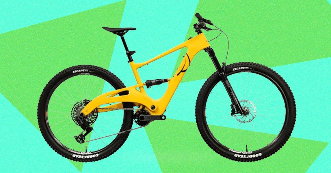 Bicicleta de montaña eléctrica Lauf eElja en un sendero forestal, con fondo de árboles y luz natural