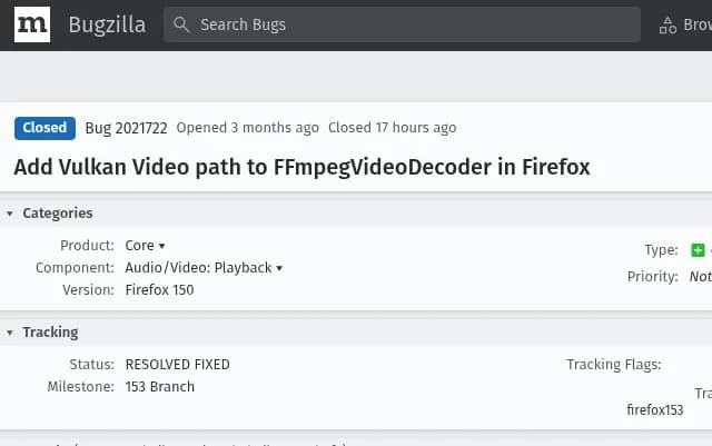Captura de pantalla de Firefox reproduciendo un video con estadísticas de GPU activas