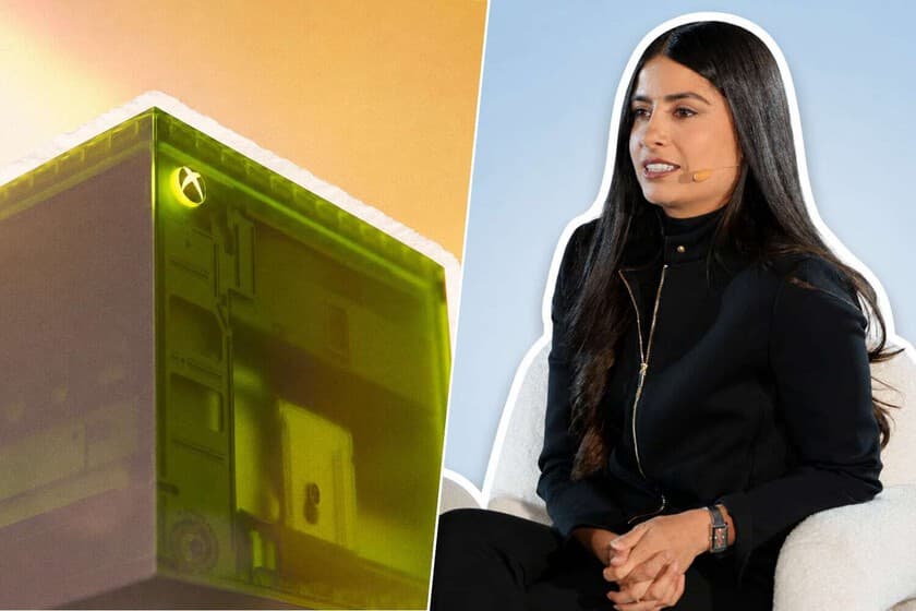 Imagen conceptual de una consola Xbox difuminándose entre dispositivos variados