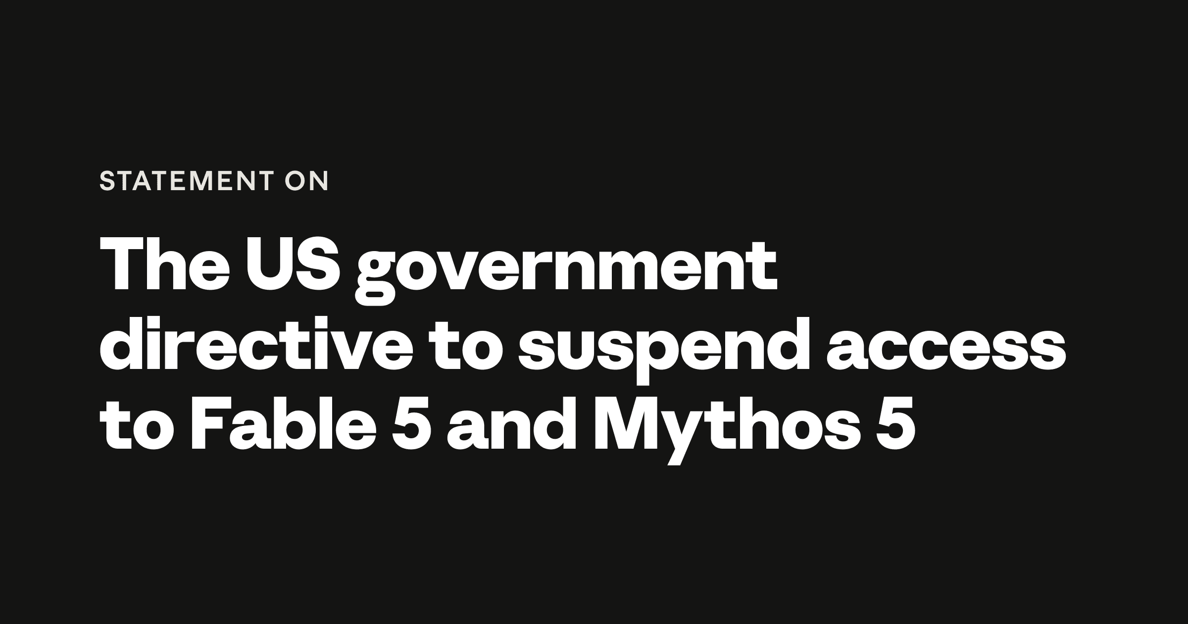 Captura de pantalla del anuncio de Anthropic sobre la suspensión de acceso a Fable 5 y Mythos 5