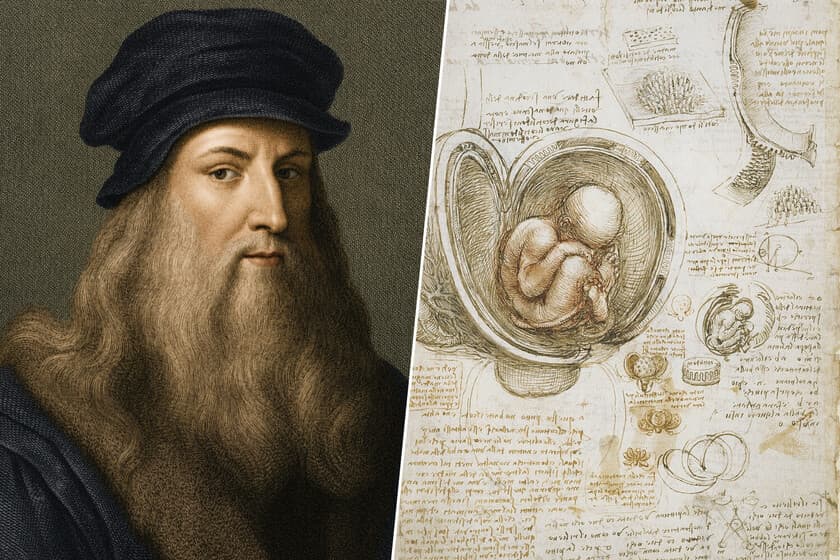 Página del Codex Arundel de Leonardo da Vinci con dibujos y escritura especular