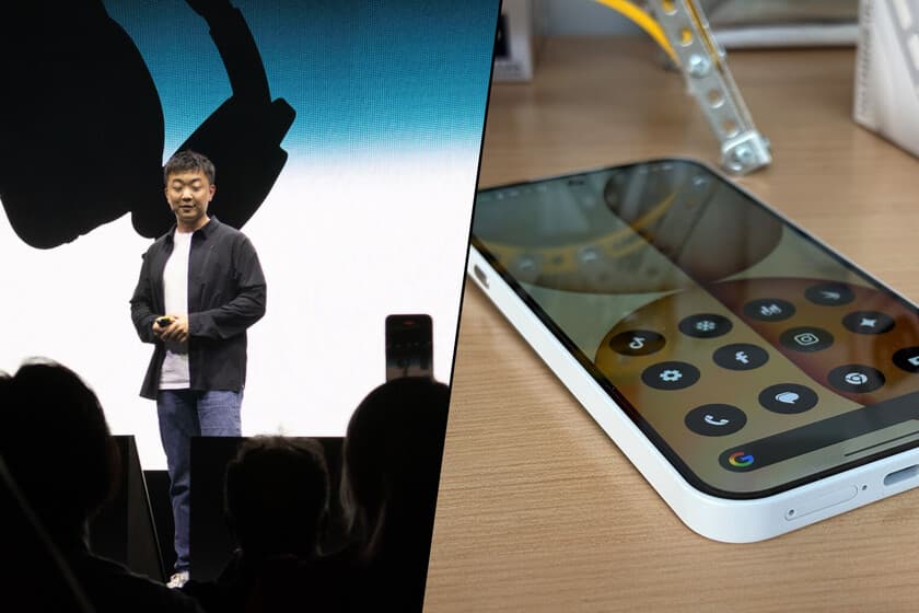 Primer plano de una placa base de smartphone con chips de memoria destacados