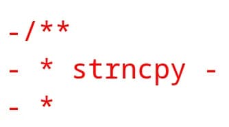 Fragmento de código C con líneas tachadas sobre un fondo de terminal
