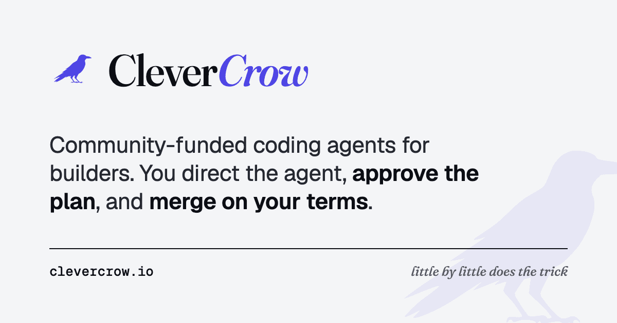 Captura de pantalla de la web CleverCrow mostrando proyectos y su sistema de tokens