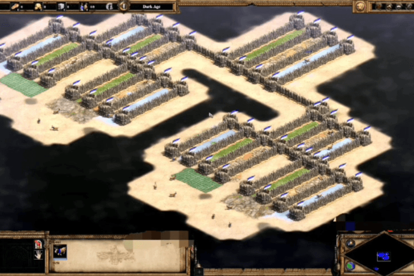 Captura de Age of Empires II con un grupo de cabras junto a un aldeano
